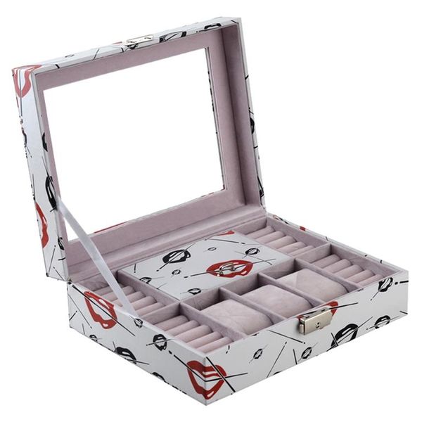 Luxury PU Leather Jewelry &amp; Watch Box with Lock