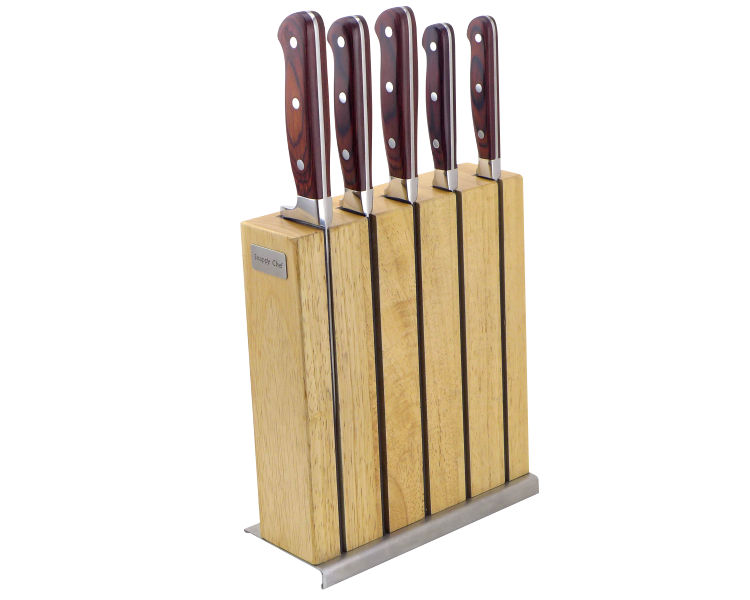 Snappy Chef Professional Knife - 6 Piece Set with Block