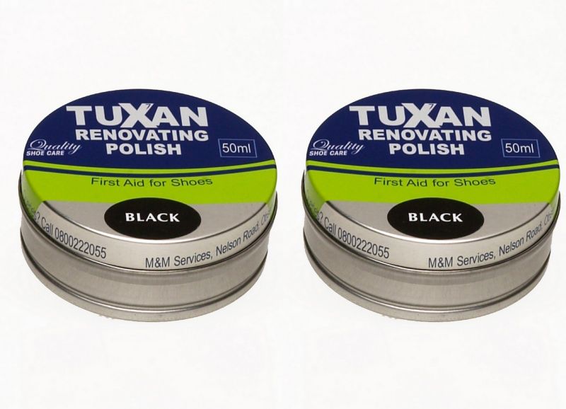 Tuxan Renovating Shoe Polish - 2 Pack (50ml + 50ml) (Black)