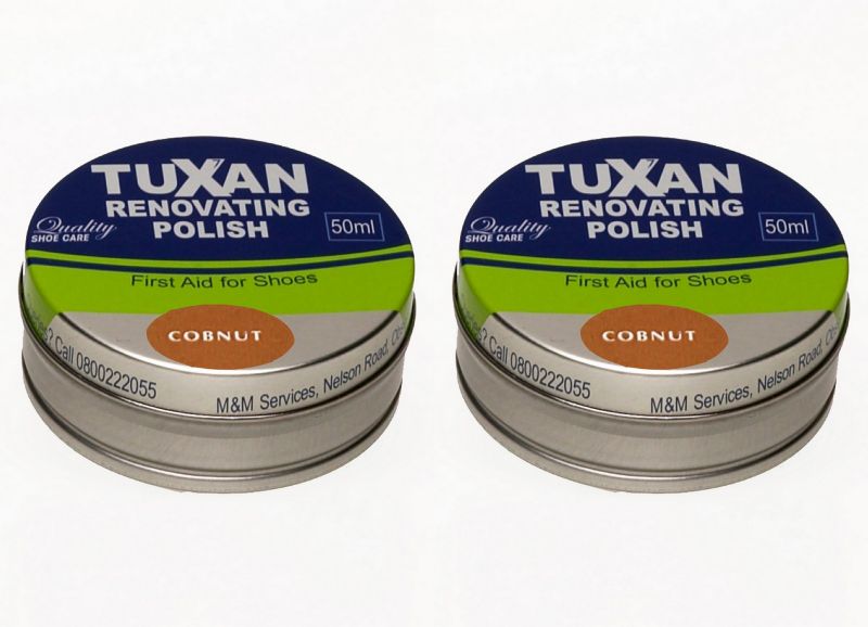 Tuxan Renovating Shoe Polish - 2 Pack (50ml + 50ml) (Cobnut)