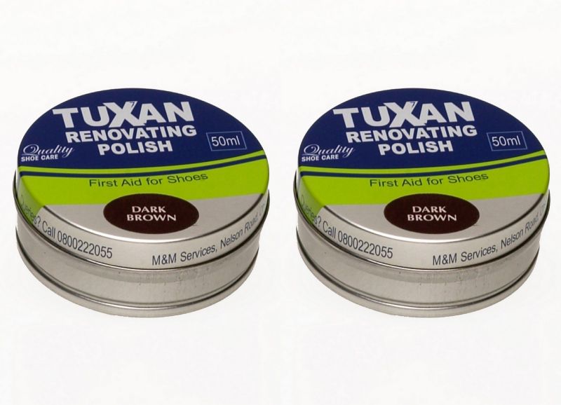 Tuxan Renovating Shoe Polish - 2 Pack (50ml + 50ml) (Dark Brown)
