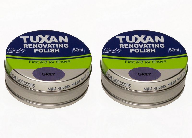 Tuxan Renovating Shoe Polish - 2 Pack (50ml + 50ml) (Grey)