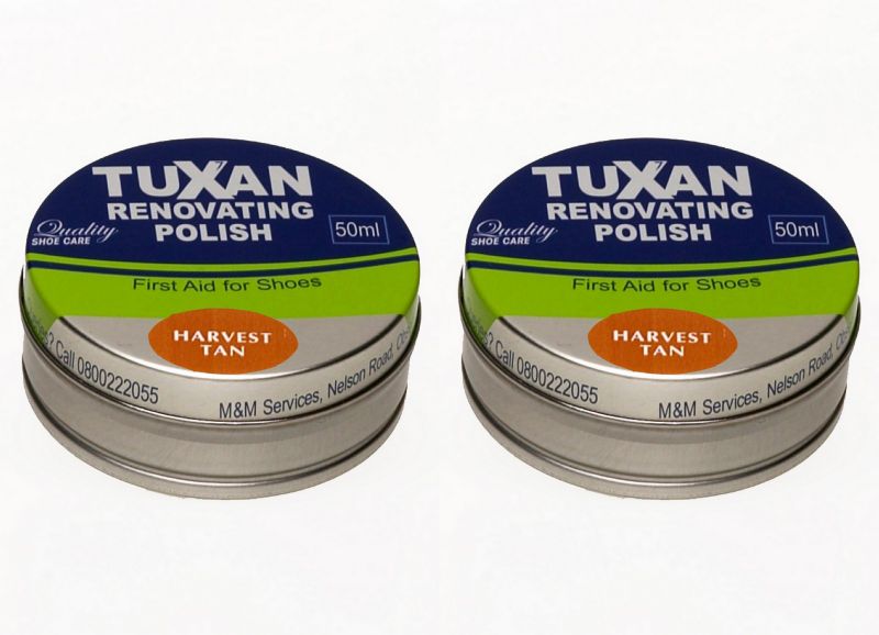 Tuxan Renovating Shoe Polish - 2 Pack (50ml + 50ml) (Harvest Tan)