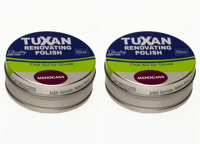 Tuxan Renovating Shoe Polish - 2 Pack (50ml + 50ml) (Mahogany)