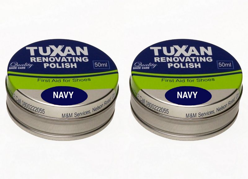Tuxan Renovating Shoe Polish - 2 Pack (50ml + 50ml) (Navy)