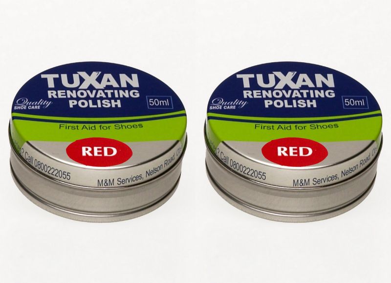 Tuxan Renovating Shoe Polish - 2 Pack (50ml + 50ml) (Red)