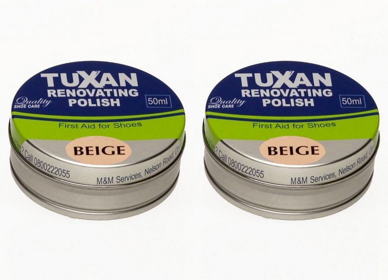 Tuxan Renovating Shoe Polish - 2 Pack (50ml + 50ml) (Beige)