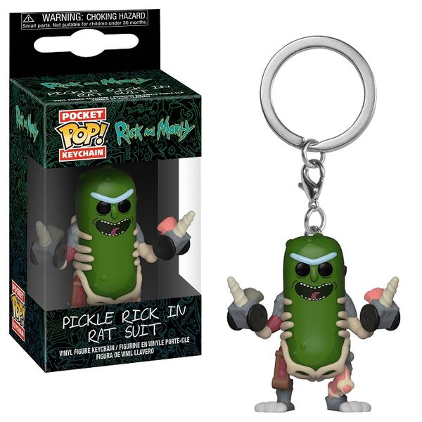 Funko Pocket Pop! Keychain Rick And Morty - Pickle Rick In Rat Suit