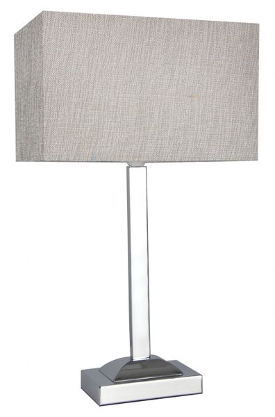 Polished Chrome Table Lamp with Champagne Fabric Shade