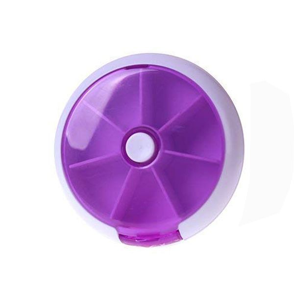 7 Slot Portable Travel Pill Box - Purple