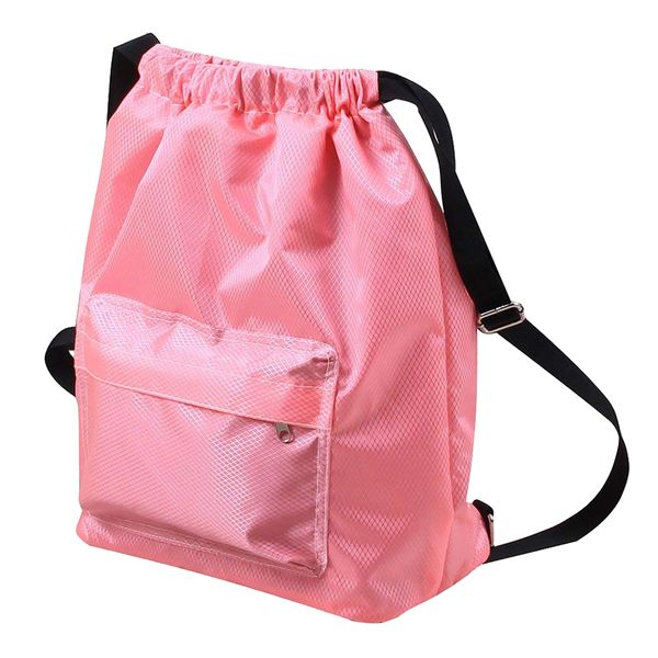 Wet &amp; Dry Separation Drawstring Shoulder Bag - Pink
