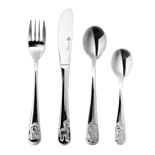4Pc Baby Cutlery Set - Safari