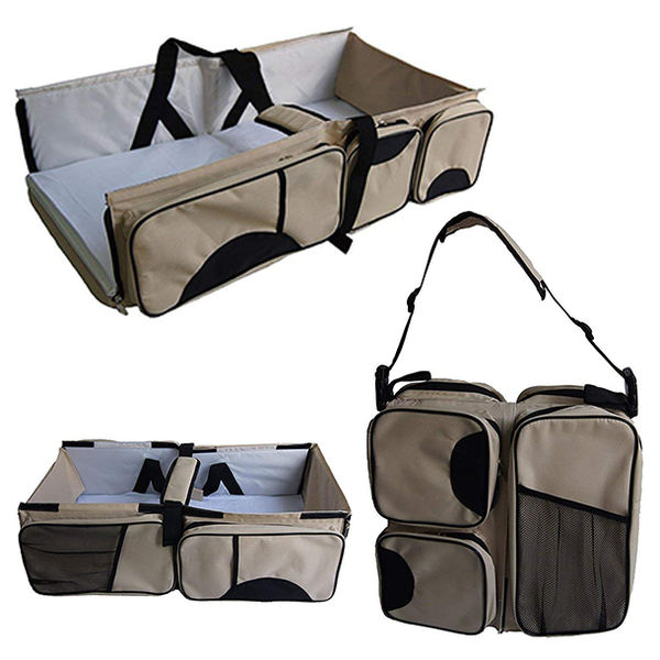 3-in-1 Foldable Baby Bed, Changing Station &amp; Diaper Bag