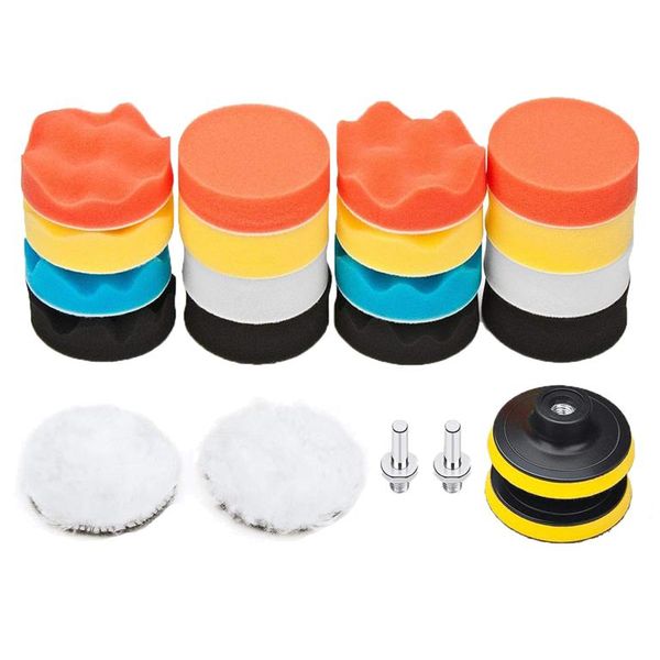 3 Inch Car Foam Drill Polishing Pad Kit - 22 Piece