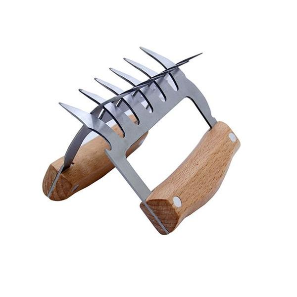 One Pair Wooden Handle Meat Shredder Claws