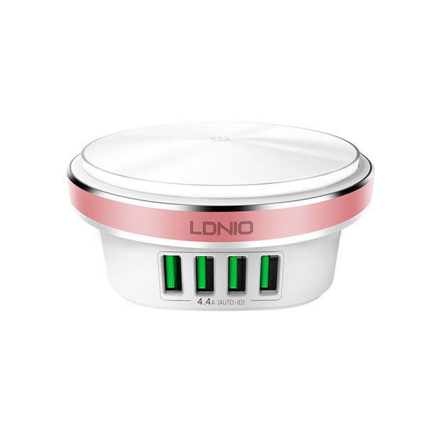 LDNIO 4.4A LED Press Lamp with 4 USB Ports Fast Charger Expert