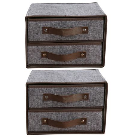 Double Drawer Foldable Canvas Storage Box 2 Packs Buy Online