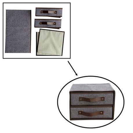 Double Drawer Foldable Canvas Storage Box 2 Packs Buy Online