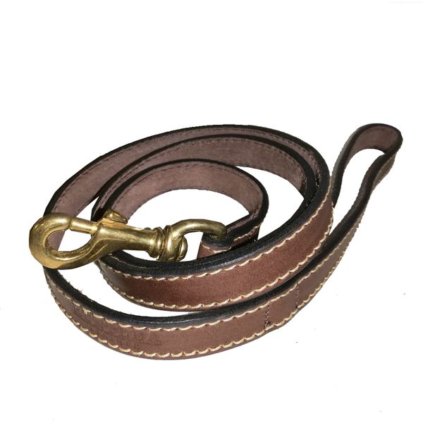 Huntlea Leather - Genuine Leather Dog Lead - Brown - 20 x 1200mm