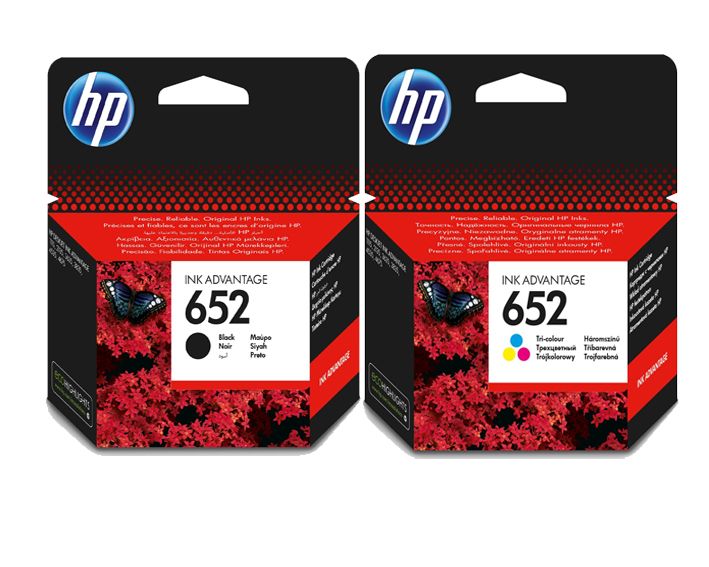 HP 652 Black + 652 Tri-Colour Original Ink Cartridge Bundle
