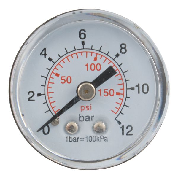 GAV Pressure Gauge 40MM 1/4" Rear D4014R12