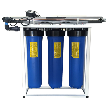 3 Stage Big Blue Water Filtration System with UV Sterilizer, 20 Inch