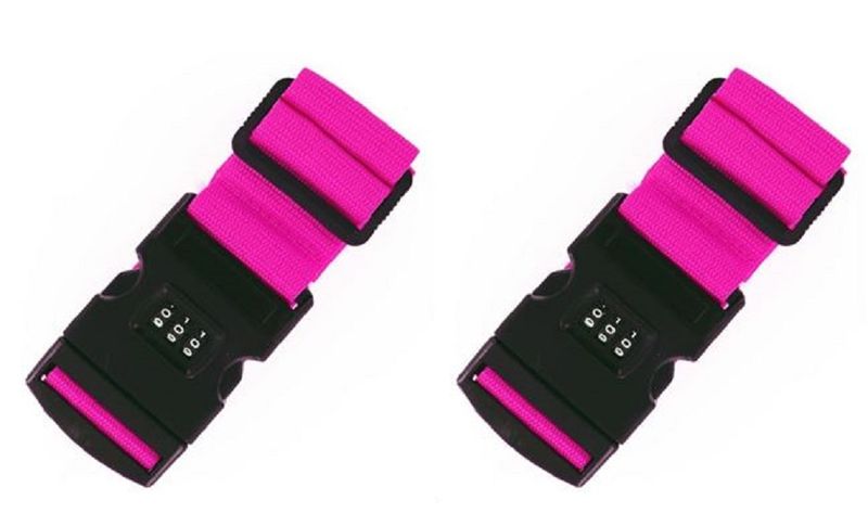Luggage Straps.Bundle of 2 - Pink