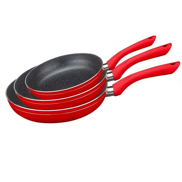 Piece Marble Coating Frypan Set - Red image