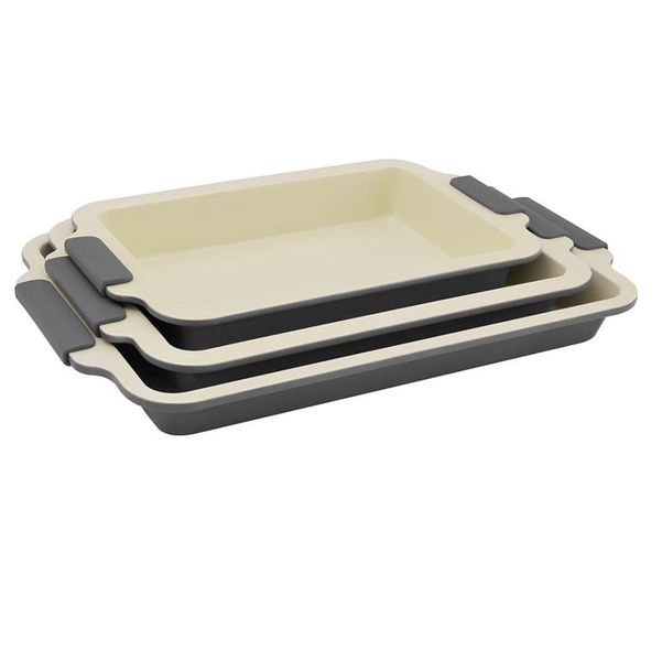 Royalty Line 3-Piece Ceramic Coating Roasting Pan Set - Red