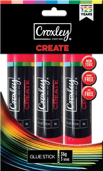 Croxley: Create 36g Glue Stick - 3 Pack