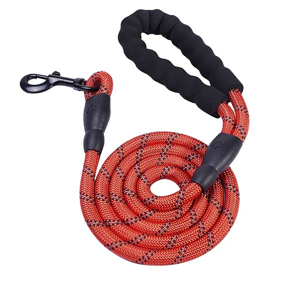 Dog Leash with Padded Handle - Red