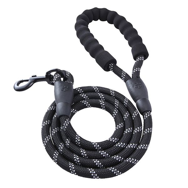 Dog Leash with Padded Handle - Black