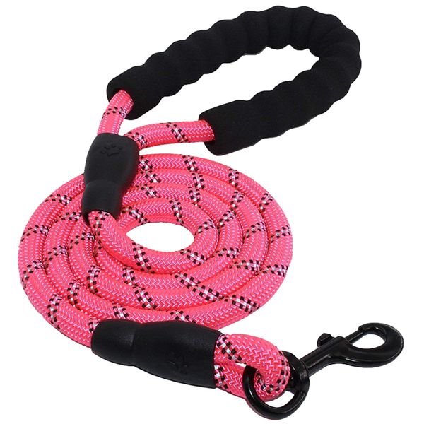 Dog Leash with Padded Handle - Pink
