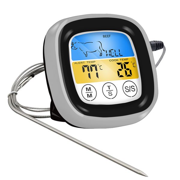 Digital Meat Thermometer - Black &amp; Silver
