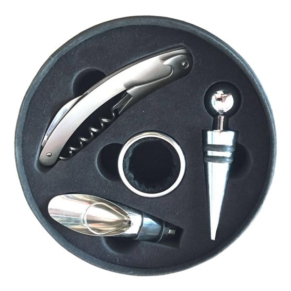 Wine Bottle Corkscrew &amp; Accessory Set - 4 Piece