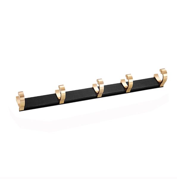 Wall Mounted Coat Rack With 5 Hooks - Gold