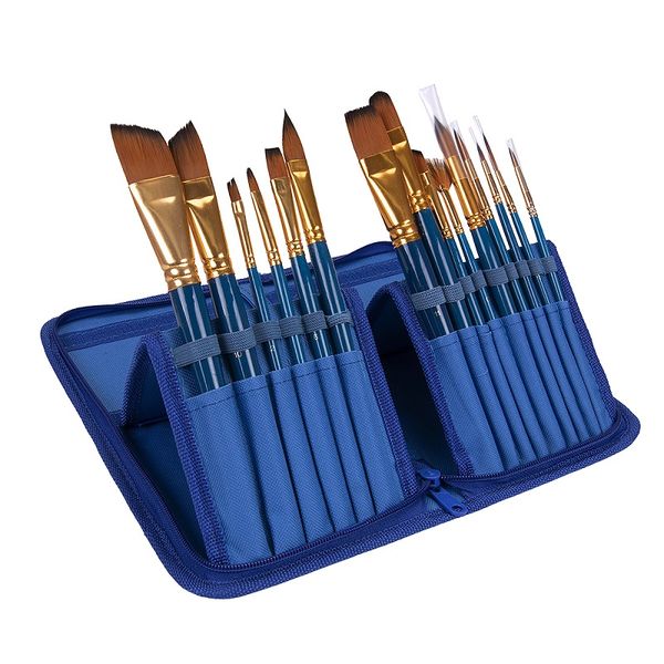 15 in 1 Long Handle Paint Brush Set - Blue