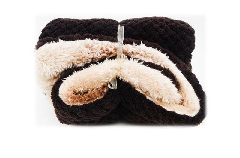 Kitten Blanket - Coral Fleece Mottled &amp; Brown - ARI BLA 18