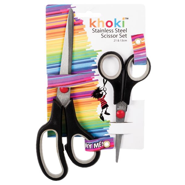 Plastic Handle Scissor Set - (21cm + 13cm)