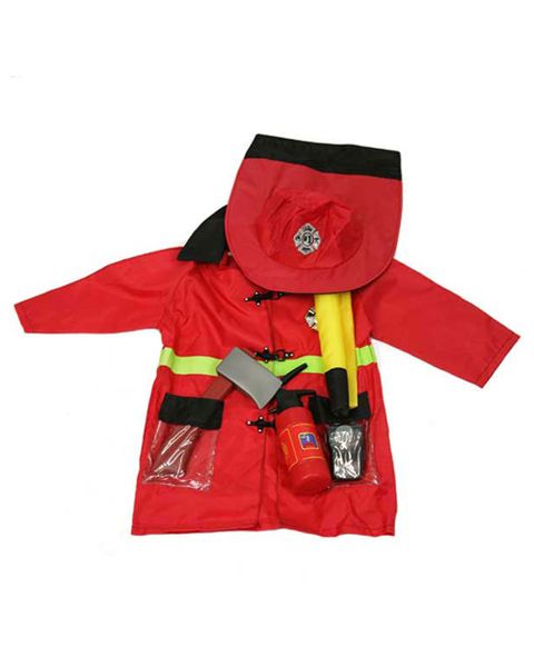 Fireman Dress Up Outfit - Pretend Role Play Costume with Accessories