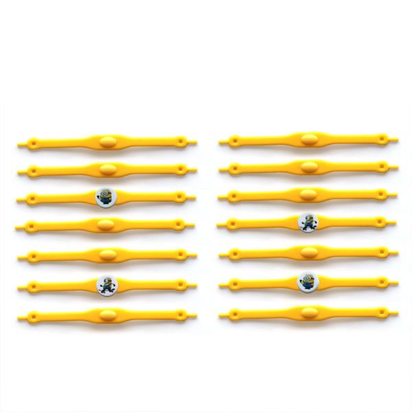 Shoeps Elastic Shoelaces - Yellow with Minion Buttons