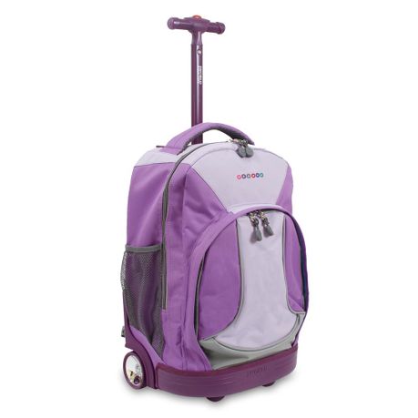 purple rolling backpack