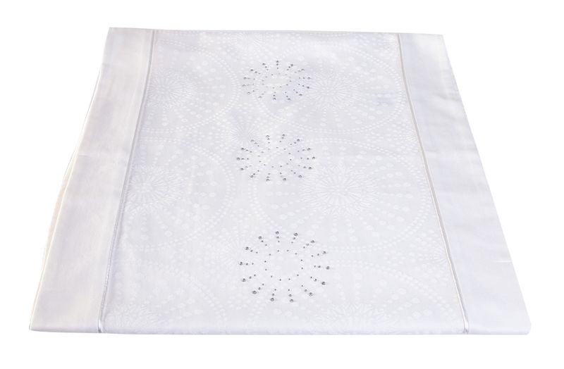 Cottonbox Gala Polycotton Reyna White w/Crystal - Runner