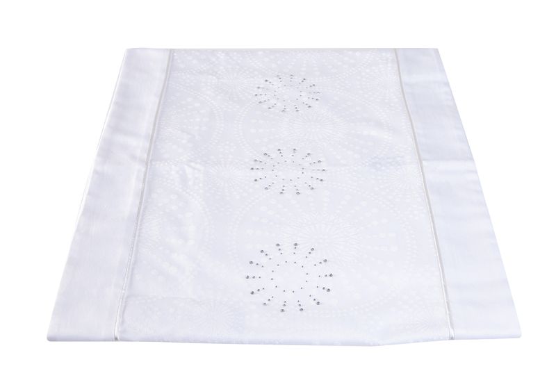 Cottonbox Gala Polycotton Reyna White w/Crystal - Runner
