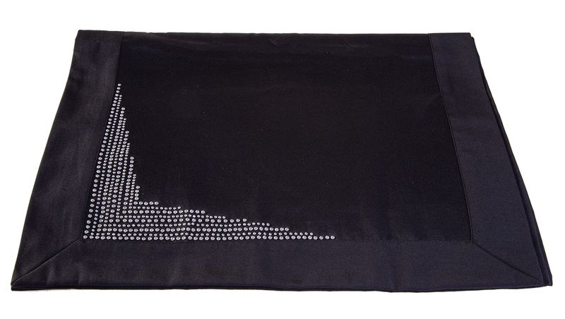 Cottonbox Polycotton Plain Grey with Crystal Des - Runner