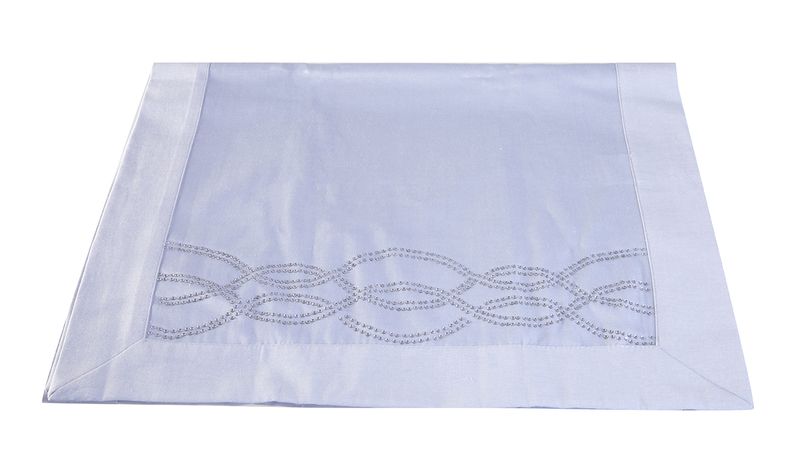 Cottonbox Polycotton Plain Grey with Crystal Des - Runner