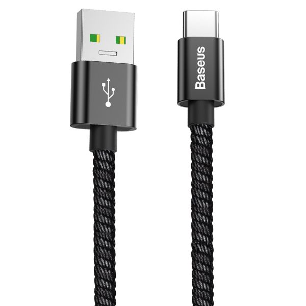 Baseus 1m - 5a Double Fast Usb Type-a 2.0 to Type-C Cable for Huawei -Black