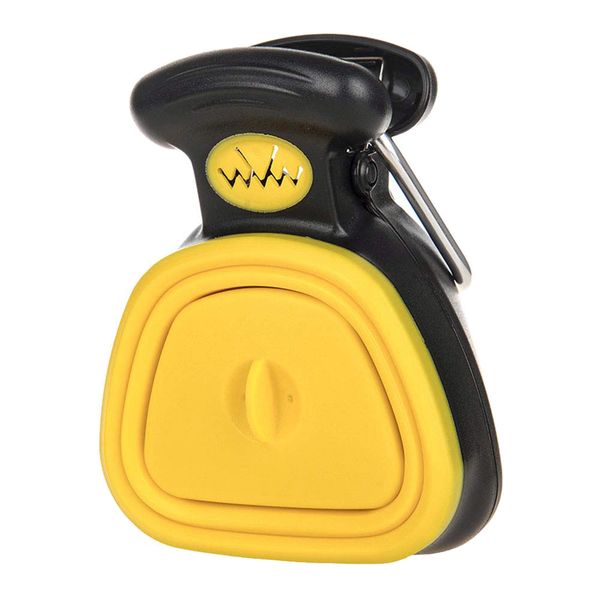 Portable Dog Poop Scoop with Waste Bag Dispenser - Yellow