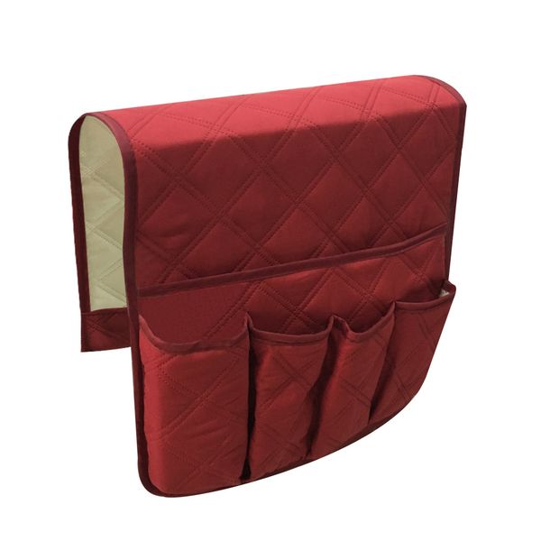 Non-Slip Sofa Chair Armrest Storage Bag - Red