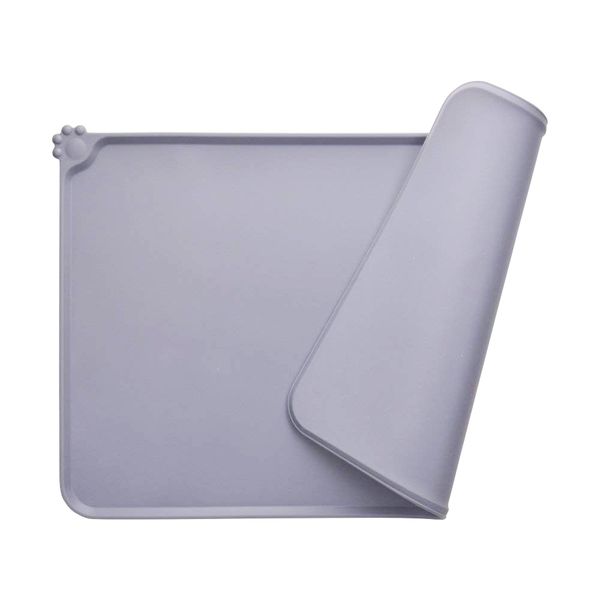 Waterproof Pet Silicone Food Mats Tray - Grey
